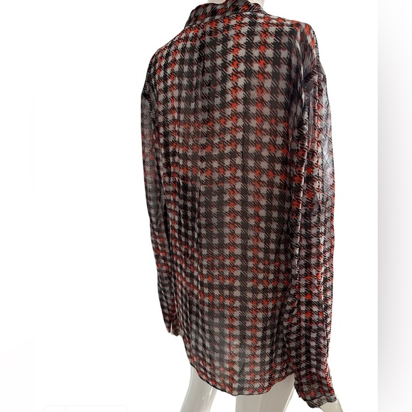 Stylish Marc Cain Houndstooth Blouse - Red and Black - Picture 5 of 10